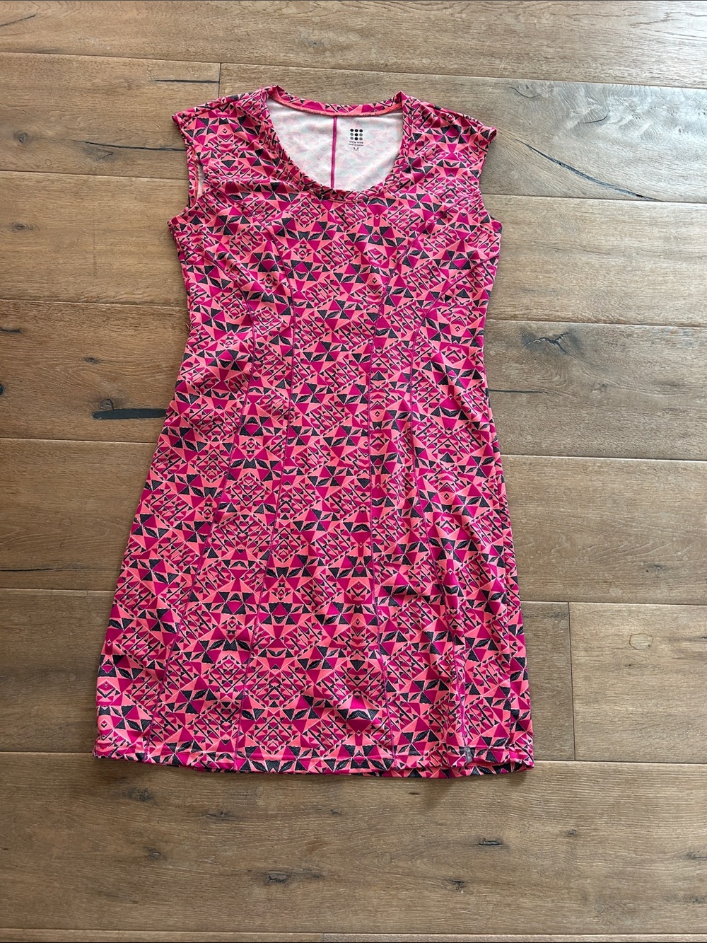 Title Nine Pink Geometric Cap-Sleeve Dress